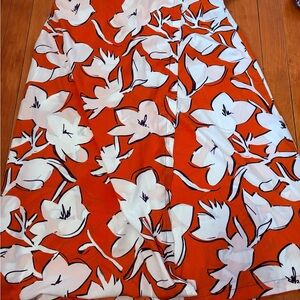 Zara Orange and White Floral Skirt